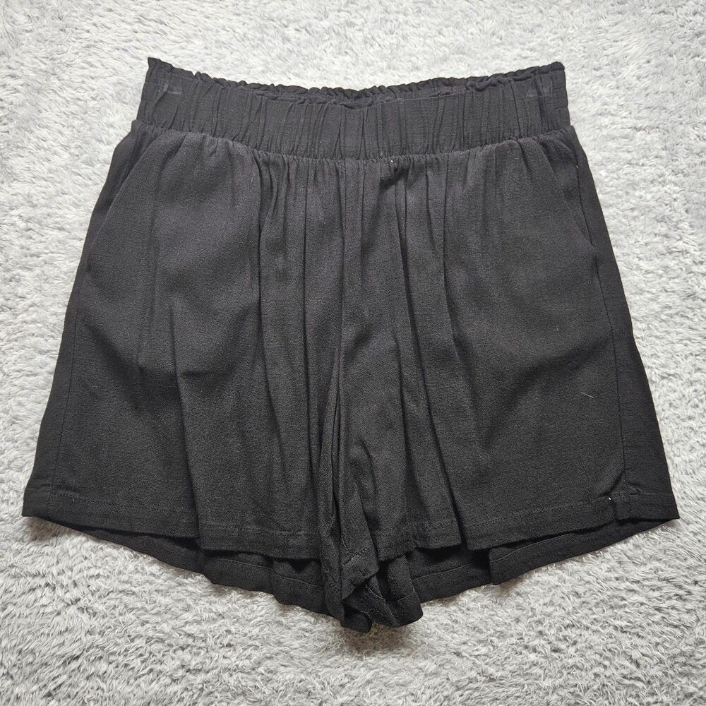 Adrianna Papell Womens Black Pull On Shorts Size Small Flowy Comfort Casual
